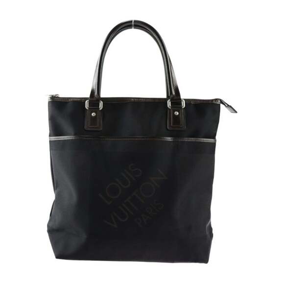 LOUIS VUITTON Authentic Black Damier Leather Tote Bag